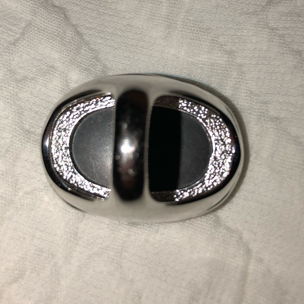 Faceted Black Stone Statement Ring - image 3